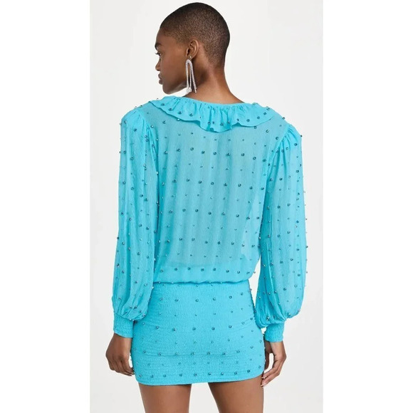 Retrofete Lennon Crystal Mini Dress in Blue Atoll XSmall New Cocktail Womens - Picture 15 of 16